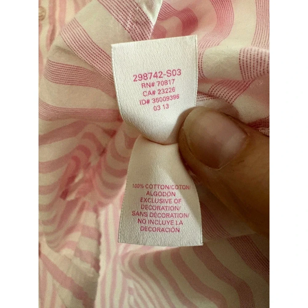Victoria's‎ Secret Pink White Striped Cotton Button Down Nightshirt Medium
